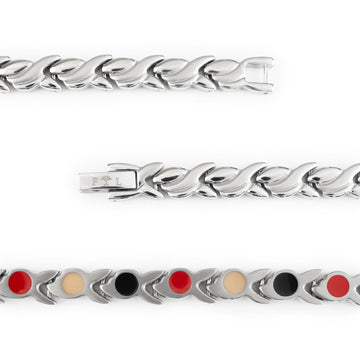 Flawless – Negative Ion Bracelet, Brushed Stainless Steel Waves